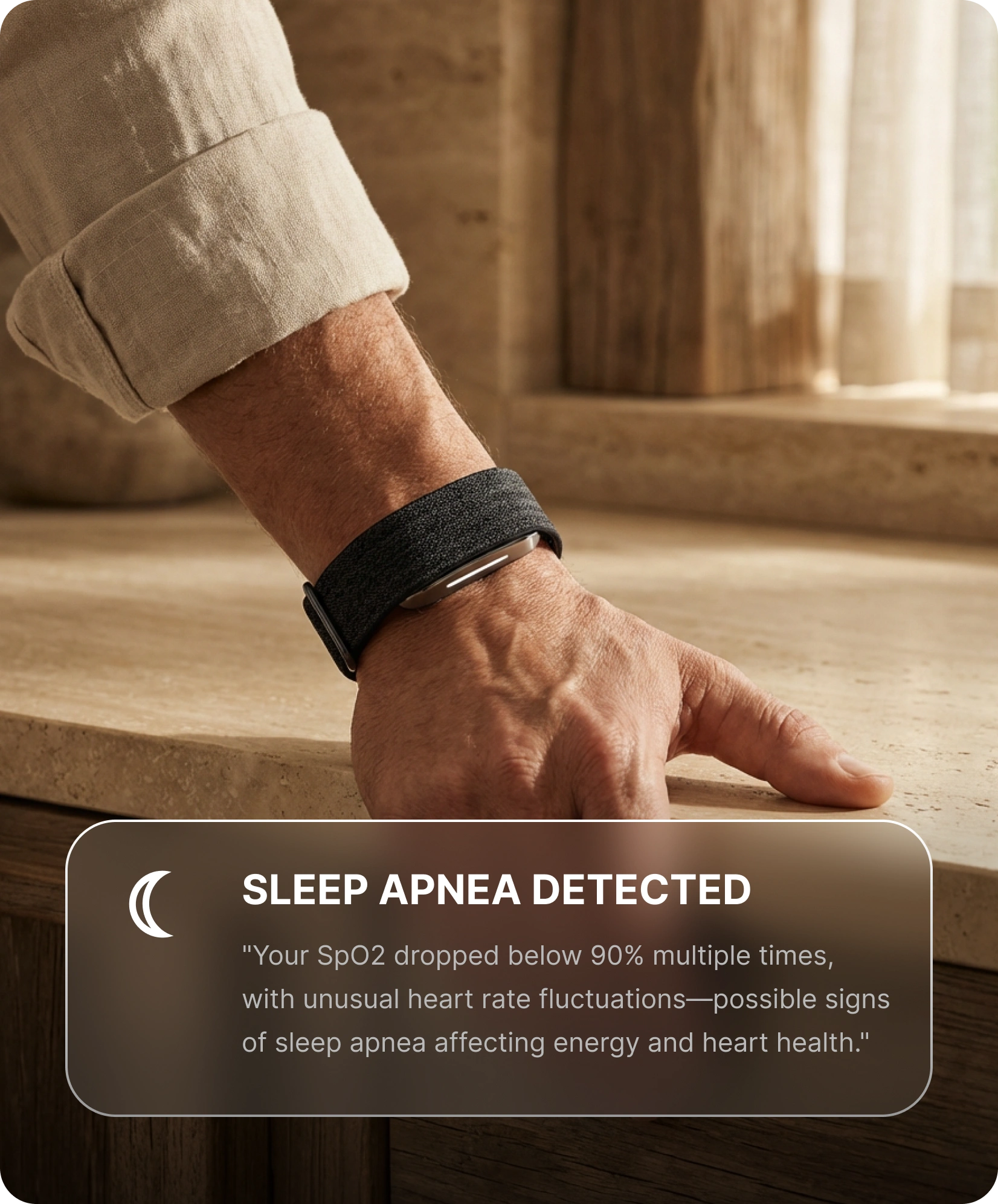 Hume app showing a heart-trend change alert