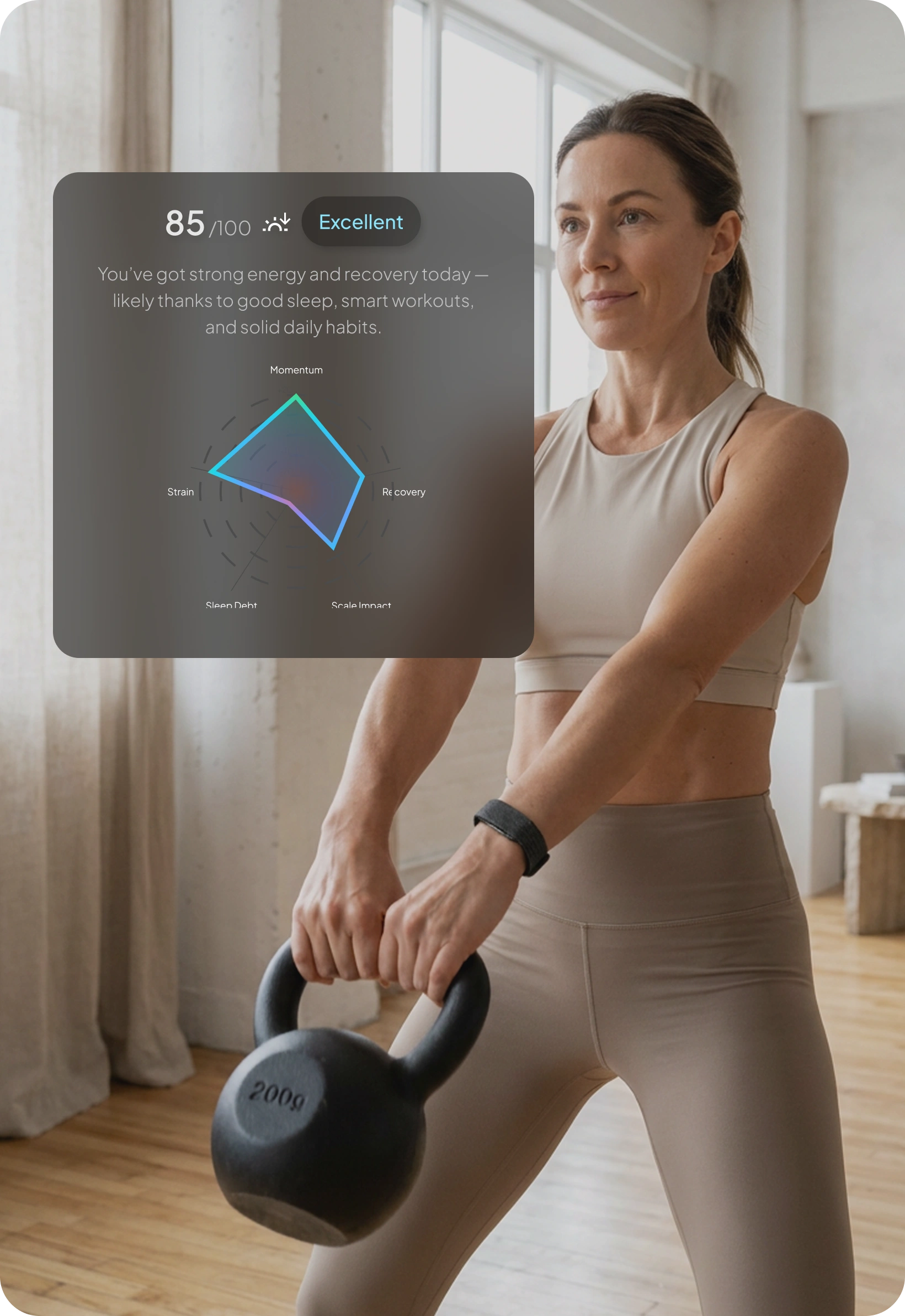 Hume app daily recovery and readiness screen